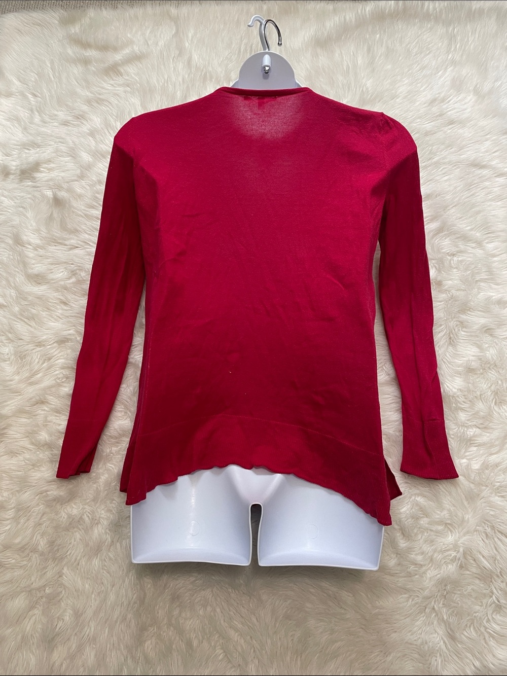 Victoria's Secret Lightweight Long & Lean Button-Front Cardigan Red Large - Picture 4 of 14